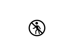 No Pedestrians vector flat icon. No People Sign. Isolated No Walking Symbol emoji illustration symbol