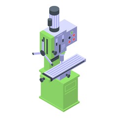 Engineer milling machine icon. Isometric of engineer milling machine vector icon for web design isolated on white background