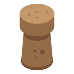Wine cork icon. Isometric of wine cork vector icon for web design isolated on white background