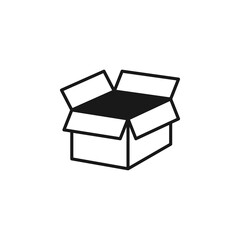 Box icon flat vector illustration
