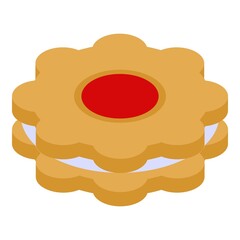 Flower jelly cookie icon. Isometric of flower jelly cookie vector icon for web design isolated on white background