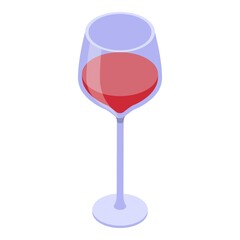 Half wine glass icon. Isometric of half wine glass vector icon for web design isolated on white background