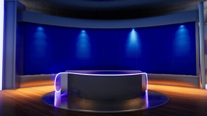 3d Virtual TV Studio_3D illustration