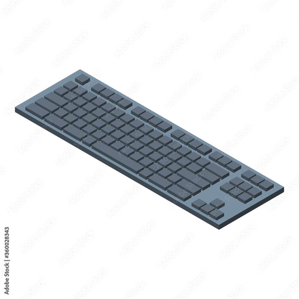 Poster digital keyboard icon. isometric of digital keyboard vector icon for web design isolated on white ba