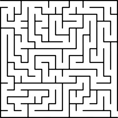 White vector texture with a black maze, game. Abstract illustration with maze on a white background. Concept for making right choices.