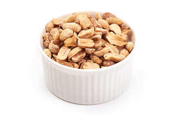 Roasted and Salted Peanuts, isolated on white background