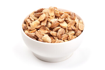Roasted and Salted Peanuts, isolated on white background