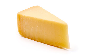 Parmesan Cheese triangle, isolated on white background