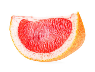 Slice section of ripe grapefruit isolated on a white background