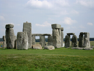 Trilithon structures in the prehistoric Stonehenge Monuments, near Amesbury, in Wiltshire, England, UK.