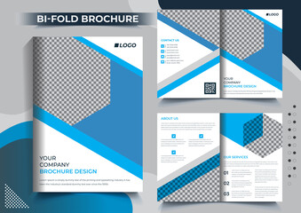 Bi-Fold business Brochure template layout Design, Corporate Leaflet, Catalog Design, 4 pages corporate editable brochure template, minimal business brochure Cover template design.