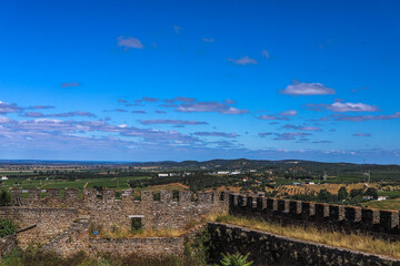 View of the Alentejo region close to a castle in the city of Estremoz, in the south of Portugal.