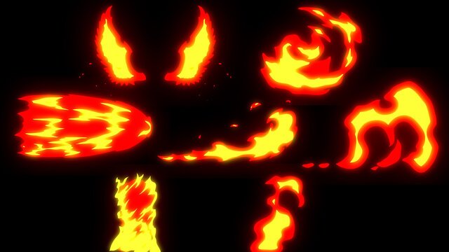 Cartoon Extreme Dynamic Flame Overlays
