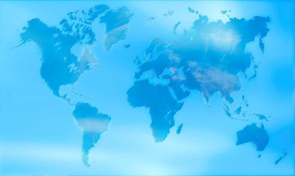 Sky Cloud World Map , illustration