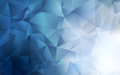 Light BLUE vector shining triangular background. Colorful abstract illustration with triangles. Brand new design for your business.