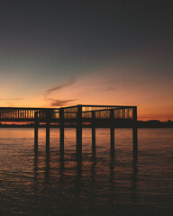 Fototapeta na wymiar sunset at the pier during quarantine