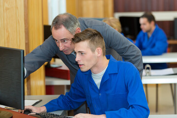 portrait of apprentice during computer leasson