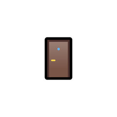 Door Vector Icon. Isolated Brown Door Cartoon Style Emoji, Emoticon Illustration