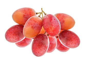 Fresh grapes isolated on white background with clipping pass