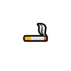 Cigarette  Vector Icon. Isolated Nicotine Cartoon Style Emoji, Emoticon Cigar Illustration