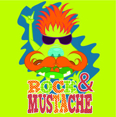 Illustration vector cute monsters with faces and horns