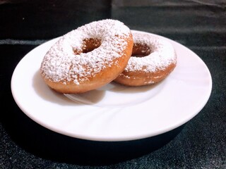 Beautiful white and sprinkled donut