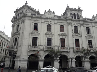 Fototapeta na wymiar Lima Peru historic center buildings and architecture 2019