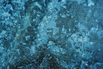 abstract background of blue frozen  water