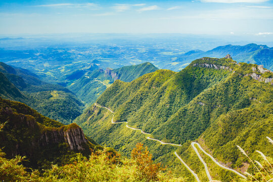 View from Serra do Rio do Rastro, Santa Catarina state, Brazil. Scenic road. Touristic destination.