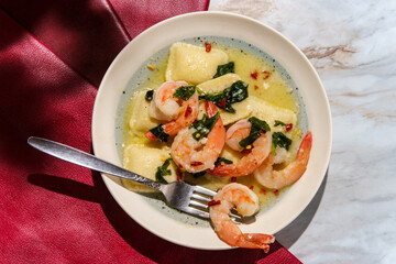 Tuscan Creamy Shrimp Ravioli