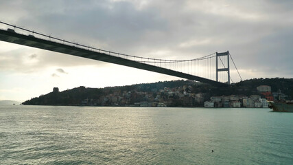 Fototapeta na wymiar Bridge over the Bosphorus Strait in Istanbul. Turkey.