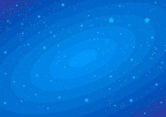 Stars on dark blue cosmic backdrop. Vector flat illustrations. Funny baby dream.