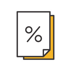 receipt paper line and fill style icon vector design