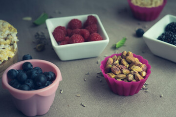 Healthy breakfast scene on the table