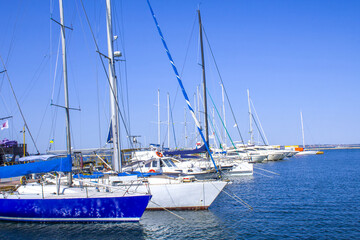 Fototapeta premium sea port yachts and boats in dock 