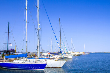sea port yachts and boats in dock 