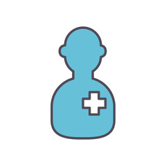 Fototapeta premium male doctor with cross line and fill style icon vector design