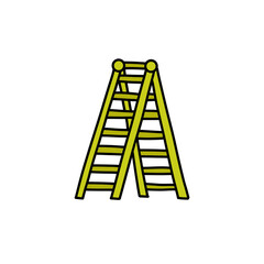 stairs doodle icon, vector color line illustration