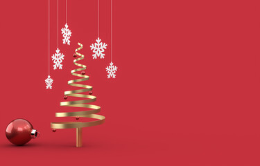 3D christmas postcard landscape .Merry Christmas concept . 3D illustration