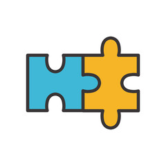 Isolated puzzles line and fill style icon vector design