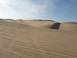 Fototapeta na wymiar Huacachina Peru desert oasis and sand dunes 2019
