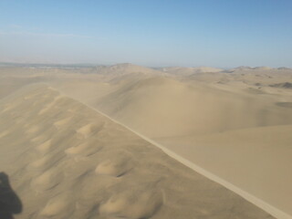 Huacachina Peru desert oasis and sand dunes 2019