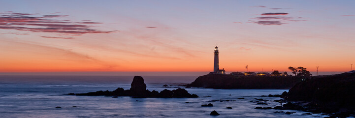 Fototapeta na wymiar Sunset Over Pigeon Point Lighthouse, California