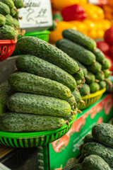 Fresh cucumbers in the summer on sale useful products .
