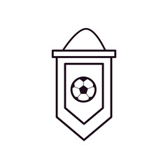 Soccer ball banner line style icon vector design