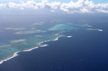 Okinawa,Japan-June 19, 2020: Yabiji Coral Reefs located 10miles north of Miyakojima island, Okinawa, Japan
