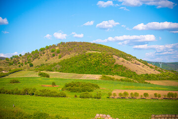 Beautiful springtime landscape on the hill