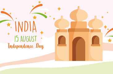 happy independence day india, taj mahal landmark tourism emblem