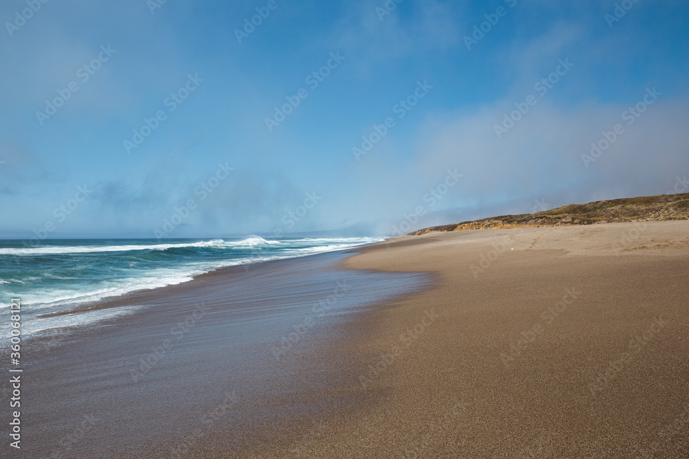 Wall mural beach and sea at Point Reyes National Seashore, California