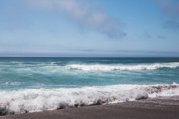 Fototapeta na wymiar waves on the beach at Point Reyes National Seashore, California